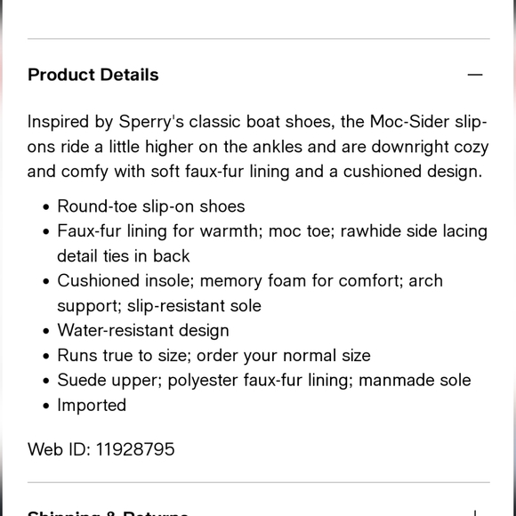 Women's Sperry Moc Slider Slip On Shoes Suede and faux fur lining Size 7 - Picture 7 of 16